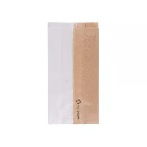 Sachet sandwich kraft brun+fenêtre  "BUNS2" 12+6x23cm